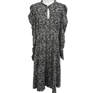 Anthropologie Puffer Long Sleeve Jacquard Midi Knit Dress Stretch Womens sz 3X